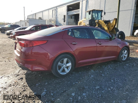 2014 Kia Optima LX with VIN 5XXGM4A76EG293866, listed as a Copart auction lot 50983745 with 120,525 mi miles and Clean Title. Bid and sale history available at carsss.com. Image 3.