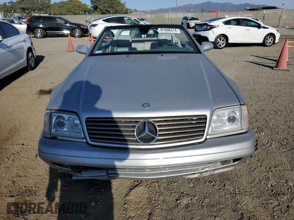 1999 Mercedes-Benz SL-Class with VIN WDBFA68FXXF174165, listed as a Copart auction lot 81608314 with 0 mi miles and Salvage Title. Bid and sale history available at carsss.com. Image 5.