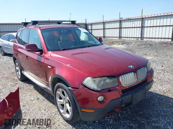 2010 BMW X3 xDrive30i with VIN WBXPC9C4XAWJ34508, listed as a IAAI auction lot 41970307 with 282,301 mi miles. Bid and sale history available at carsss.com. Image 1.