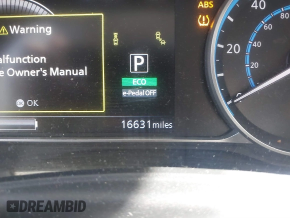 2021 Nissan LEAF SV with VIN 1N4AZ1CV8MC556168, listed as a IAAI auction lot 41758095 with 16,631 mi miles and . Bid and sale history available at DreamBid. Image 7.