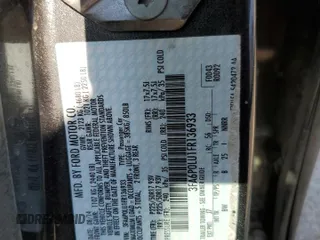2015 Ford Fusion SE Hybrid with VIN 3FA6P0LU1FR136933, listed as a Copart auction lot 61915914 with 153,614 mi miles and Salvage Title. Bid and sale history available at carsss.com. Image 12.