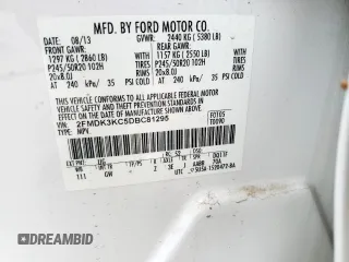 2013 Ford Edge Limited with VIN 2FMDK3KC5DBC81295, listed as a Copart auction lot 50650345 with 128,181 mi miles and Salvage Title. Bid and sale history available at carsss.com. Image 14.