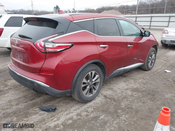 2016 Nissan Murano S with VIN 5N1AZ2MG0GN148039, listed as a IAAI auction lot 41483393 with 107,806 mi miles. Bid and sale history available at carsss.com. Image 4.