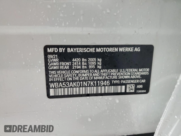 2022 BMW 2 Series 228i z VIN WBA53AK01N7K11946, wystawiony jako Copart lot #87630765 z przebiegiem 52 013 mil mil oraz Szkoda całkowita • Salvage title. Historia ofert i sprzedaży dostępna na DreamBid. Obrazek 14.