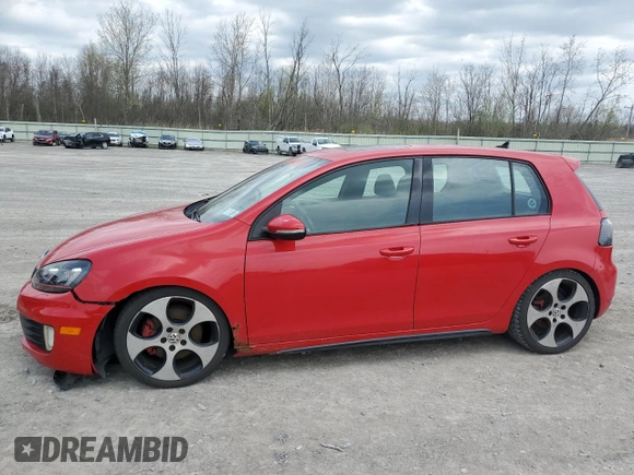 2010 Volkswagen GTI with VIN WVWGD7AJ2AW227627, listed as a Copart auction lot 54897745 with 121,994 mi miles and Non repairable. Bid and sale history available at DreamBid. Image 1.