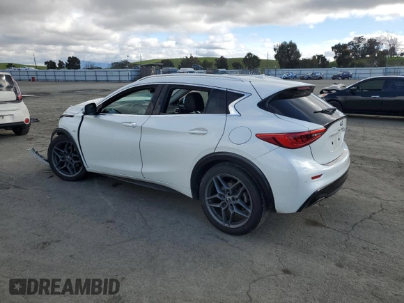 2019 Infiniti QX30 Luxe with VIN SJKCH5CP1KA007660, listed as a Copart auction lot 45919255 with 51,060 mi miles and Salvage title. Bid and sale history available at DreamBid. Image 2.