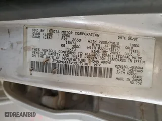 1997 Toyota 4Runner with VIN JT3GM84R5V0017138, listed as a Copart auction lot 89400255 with 268,162 mi miles and Salvage Title. Bid and sale history available at carsss.com. Image 12.