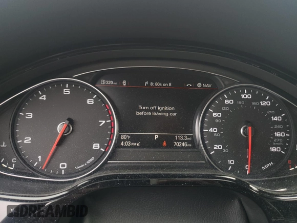 2016 Audi A8 3.0T with VIN WAU34AFD9GN009551, listed as a Copart auction lot 56460955 with 70,246 mi miles and Salvage title. Bid and sale history available at DreamBid. Image 9.