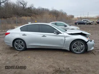 2014 Infiniti Q50 Hybrid Sport with VIN JN1AV7AR3EM703431, listed as a IAAI auction lot 41710414 with 213,611 mi miles. Bid and sale history available at carsss.com. Image 13.