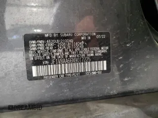 2022 Subaru WRX with VIN JF1VBAA66N9017225, listed as a Copart auction lot 88017935 with Not provided miles and Salvage title. Bid and sale history available at DreamBid. Image 12.