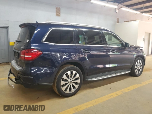 2019 Mercedes-Benz GLS 450 with VIN 4JGDF6EE0KB222595, listed as a Copart auction lot 54243465 with 82,664 mi miles and Salvage Title. Bid and sale history available at DreamBid. Image 3.
