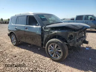 2020 Infiniti QX80 Luxe with VIN JN8AZ2NE6L9253306, listed as a Copart auction lot 43617795 with 129,691 mi miles and Salvage Title. Bid and sale history available at DreamBid. Image 4.
