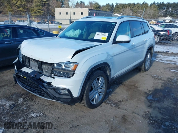 2019 Volkswagen Atlas SEL with VIN 1V2MR2CA5KC553296, listed as a IAAI auction lot 41329337 with 91,041 mi miles and . Bid and sale history available at DreamBid. Image 2.
