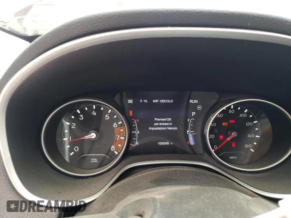 2021 Jeep Compass Limited with VIN 3C4NJDCB0MT572749, listed as a Copart auction lot 59844945 with 105,049 mi miles and Salvage title. Bid and sale history available at DreamBid. Image 9.