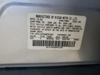 2010 Infiniti EX Journey with VIN JN1AJ0HRXAM753360, listed as a Copart auction lot 53159885 with 140,068 mi miles and Salvage Title. Bid and sale history available at carsss.com. Image 13.