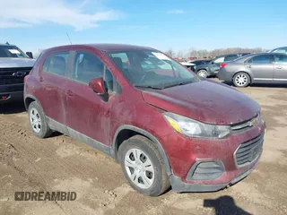 2017 Chevrolet Trax LS with VIN 3GNCJKSB5HL223466, listed as a IAAI auction lot 41766106 with 82,875 mi miles. Bid and sale history available at carsss.com. Image 1.