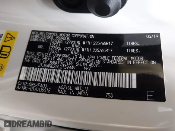 2020 Lexus NX 300 с VIN JTJAARBZ6L2159449, выставлен на аукционе IAAI как лот 42712457 с пробегом 12 311 миль миль и . История ставок и продаж доступна на DreamBid. Изображение 9.