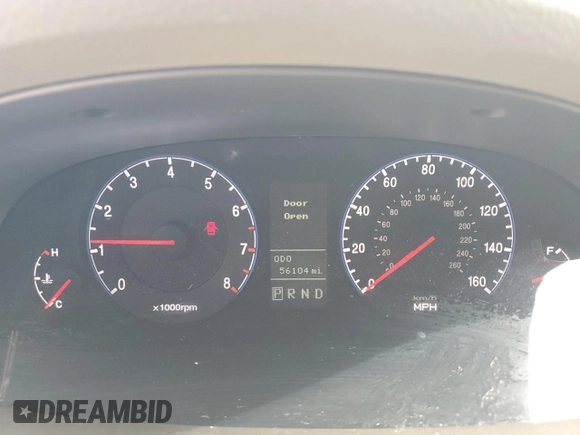 2009 Hyundai Azera GLS with VIN KMHFC46D99A352421, listed as a Copart auction lot 56796815 with 56,104 mi miles and Clean title. Bid and sale history available at DreamBid. Image 9.
