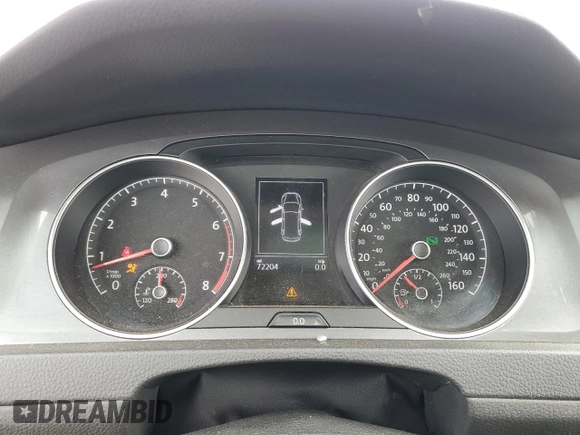 2017 Volkswagen Golf S with VIN 3VWH17AU3HM530771, listed as a Copart auction lot 51068825 with 72,204 mi miles and Salvage title. Bid and sale history available at DreamBid. Image 9.