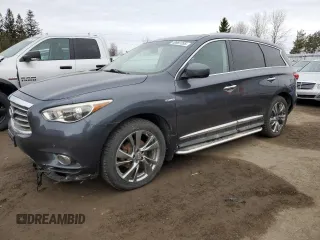 2014 Infiniti QX60 Hybrid with VIN 5N1CL0MM9EC521298, listed as a Copart auction lot 48987395 with 171,334 mi miles and Salvage Title. Bid and sale history available at DreamBid. Image 1.