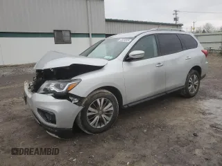 2018 Nissan Pathfinder SV z VIN 5N1DR2MM1JC635739, wystawiony jako Copart lot #85048934 z przebiegiem Nie podano mil oraz Szkoda całkowita • Salvage title. Historia ofert i sprzedaży dostępna na DreamBid. Obrazek 1.
