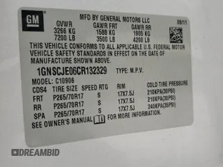 2012 Chevrolet Suburban LT с VIN 1GNSCJE06CR132329, выставлен на аукционе Copart как лот 45734845 с пробегом 167 148 миль миль и Списание • Salvage title. История ставок и продаж доступна на DreamBid. Изображение 14.