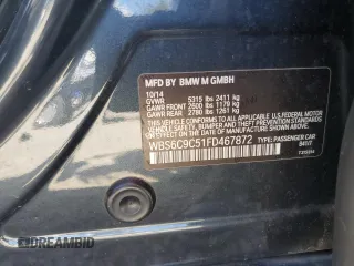 2015 BMW M6 z VIN WBS6C9C51FD467872, wystawiony jako Copart lot #79107574 z przebiegiem 79 139 mil mil oraz Szkoda całkowita • Salvage title. Historia ofert i sprzedaży dostępna na DreamBid. Obrazek 13.