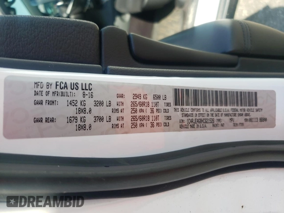 2017 Jeep Grand Cherokee Altitude z VIN 1C4RJEAG8HC621526, wystawiony jako Copart lot #61162755 z przebiegiem 88 316 mil mil oraz Szkoda całkowita • Salvage title. Historia ofert i sprzedaży dostępna na DreamBid. Obrazek 13.
