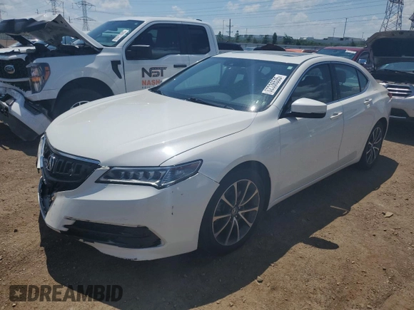 2015 Acura TLX Technology with VIN 19UUB2F54FA005541, listed as a Copart auction lot 62336535 with 89,327 mi miles and Salvage title. Bid and sale history available at DreamBid. Image 1.