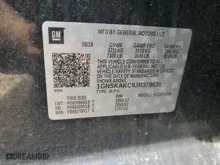 2018 Chevrolet Tahoe LS with VIN 1GNSKAKC9JR378631, listed as a Copart auction lot 61082734 with 158,450 mi miles and Salvage Title. Bid and sale history available at carsss.com. Image 13.