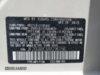 2024 Subaru Crosstrek с VIN JF2GUABC6R8296156, выставлен на аукционе Copart как лот 57451735 с пробегом 12 928 миль миль и Списание • Salvage title. История ставок и продаж доступна на DreamBid. Изображение 12.