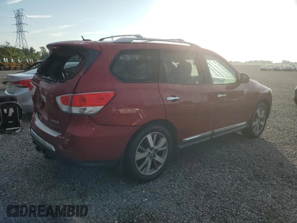 2015 Nissan Pathfinder Platinum with VIN 5N1AR2MN2FC697024, listed as a Copart auction lot 61791855 with 93,366 mi miles and Salvage title. Bid and sale history available at DreamBid. Image 3.