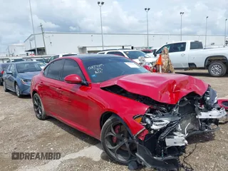 2019 Alfa Romeo Giulia Ti Sport with VIN ZARFAMBN1K7601537, listed as a IAAI auction lot 40045242 with 46,339 mi miles and . Bid and sale history available at DreamBid. Image 1.