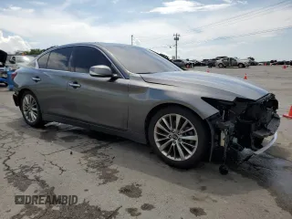 2018 Infiniti Q50 Luxe with VIN JN1EV7AP1JM353730, listed as a Copart auction lot 65150885 with 59,821 mi miles and Salvage title. Bid and sale history available at DreamBid. Image 4.