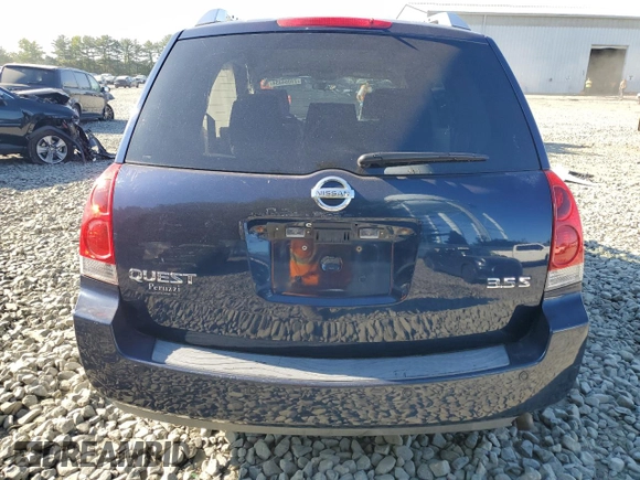 2007 Nissan Quest S with VIN 5N1BV28U87N101518, listed as a Copart auction lot 71054434 with 0 mi miles and Salvage Title. Bid and sale history available at carsss.com. Image 6.