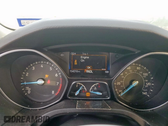 2017 Ford Focus SE with VIN 1FADP3F22HL274842, listed as a Copart auction lot 60970745 with 154,210 mi miles and Salvage title. Bid and sale history available at DreamBid. Image 9.