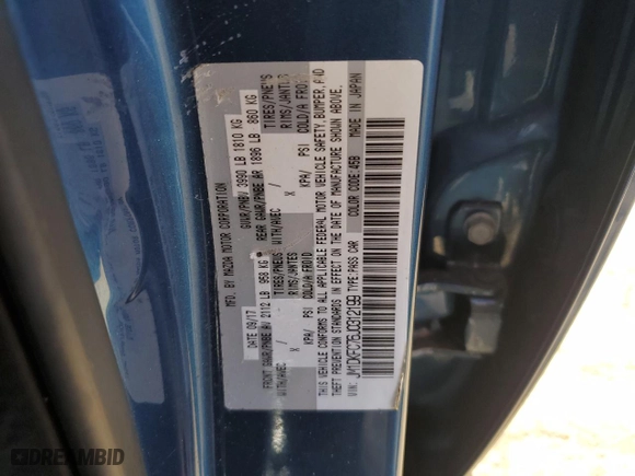 2018 Mazda CX-3 Touring with VIN JM1DKFC76J0312199, listed as a Copart auction lot 49477005 with NaN miles and Salvage Title. Bid and sale history available at carsss.com. Image 12.