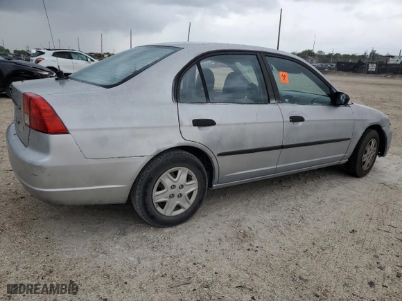 2003 Honda Civic DX with VIN 2HGES161X3H551530, listed as a Copart auction lot 52491805 with 0 mi miles and Salvage Title. Bid and sale history available at carsss.com. Image 3.