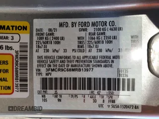 2021 Ford Bronco Sport Outer Banks with VIN 3FMCR9C68MRB13977, listed as a Copart auction lot 42920525 with 63,083 mi miles and Salvage title. Bid and sale history available at DreamBid. Image 15.