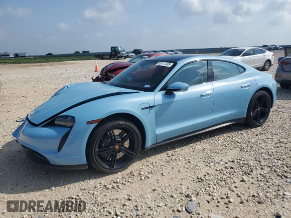 2021 Porsche Taycan 4S z VIN WP0AB2Y1XMSA42812, wystawiony jako Copart lot #55117335 z przebiegiem 31 105 mil mil oraz Szkoda całkowita • Salvage title. Historia ofert i sprzedaży dostępna na DreamBid. Obrazek 1.