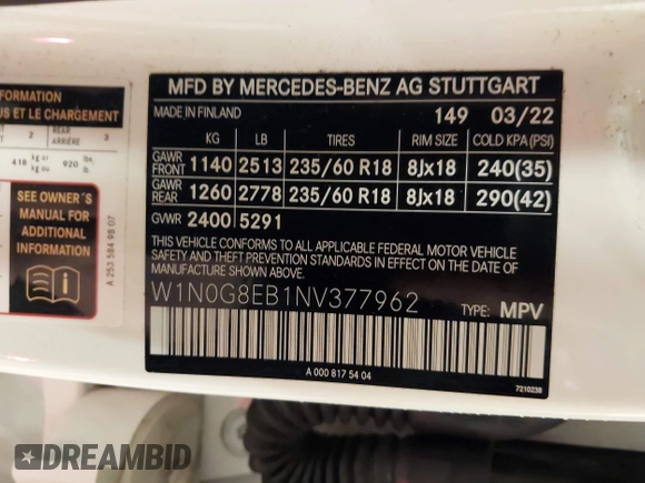 2022 Mercedes-Benz GLC 300 z VIN W1N0G8EB1NV377962, wystawiony jako IAAI lot #41651828 z przebiegiem 13 729 mil mil oraz . Historia ofert i sprzedaży dostępna na DreamBid. Obrazek 9.