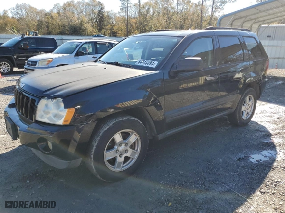 2005 Jeep Grand Cherokee Laredo with VIN 1J4HS48N05C566325, listed as a Copart auction lot 84743394 with 160,840 mi miles and Salvage Title. Bid and sale history available at carsss.com. Image 1.