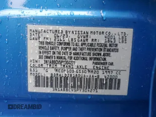 2023 Nissan Sentra SV with VIN 3N1AB8CV5PY304271, listed as a Copart auction lot 50386415 with 27,731 mi miles and Salvage Title. Bid and sale history available at DreamBid. Image 12.