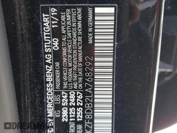 2020 Mercedes-Benz E-Class E 350 with VIN W1KZF8DB2LA768292, listed as a Copart auction lot 58987824 with 14,099 mi miles and Salvage Title. Bid and sale history available at carsss.com. Image 12.
