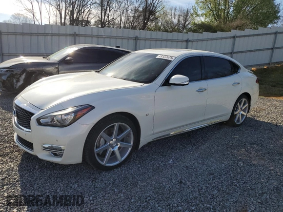 2016 Infiniti Q70 z VIN JN1BY1PP3GM631356, wystawiony jako Copart lot #49337675 z przebiegiem 105 540 mil mil oraz Szkoda całkowita • Salvage title. Historia ofert i sprzedaży dostępna na DreamBid. Obrazek 1.