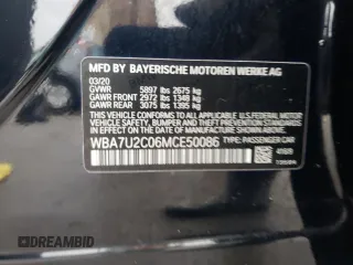 2021 BMW 7 Series 750i xDrive with VIN WBA7U2C06MCE50086, listed as a Copart auction lot 76885193 with 0 mi miles. Bid and sale history available at carsss.com. Image 12.