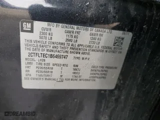 2011 GMC Terrain SLE-2 with VIN 2CTFLTEC1B6469747, listed as a Copart auction lot 51975725 with 179,073 mi miles and Salvage Title. Bid and sale history available at carsss.com. Image 12.