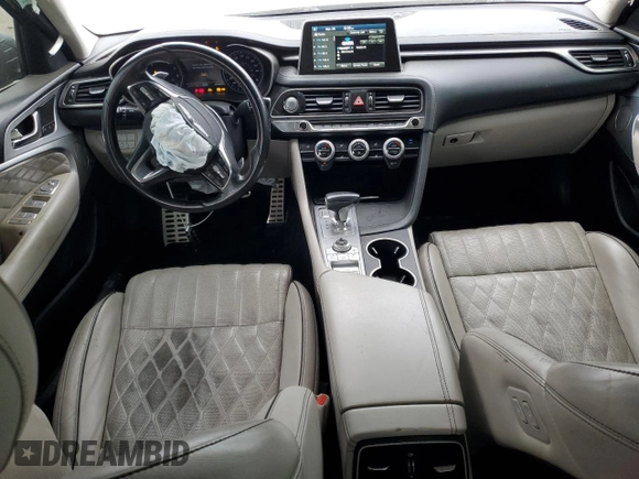 2019 Genesis G70 Design with VIN KMTG34LE2KU021868, listed as a Copart auction lot 73151094 with 68,466 mi miles and Salvage Title. Bid and sale history available at DreamBid. Image 8.
