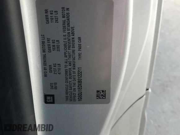 2011 Cadillac CTS Performance with VIN 1G6DJ1EDXB0122211, listed as a Copart auction lot 88420225 with 161,837 mi miles and Salvage title. Bid and sale history available at DreamBid. Image 12.