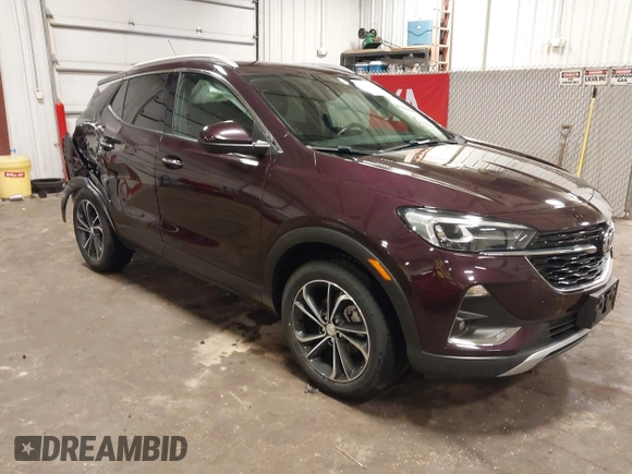 2021 Buick Encore GX Essence with VIN KL4MMGSL8MB151615, listed as a IAAI auction lot 42550639 with 77,085 mi miles and . Bid and sale history available at DreamBid. Image 1.